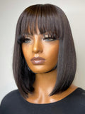 Straight Human Hair Wig - Sleek Natural Black