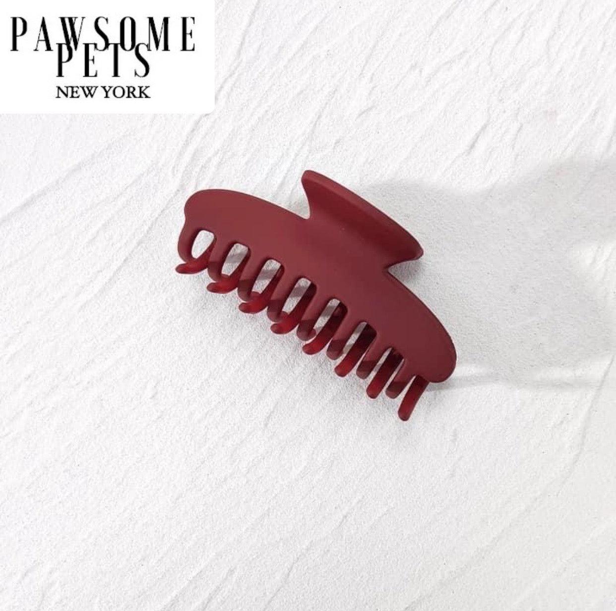 Luxe Jumbo Hair Claw - Burgundy Red