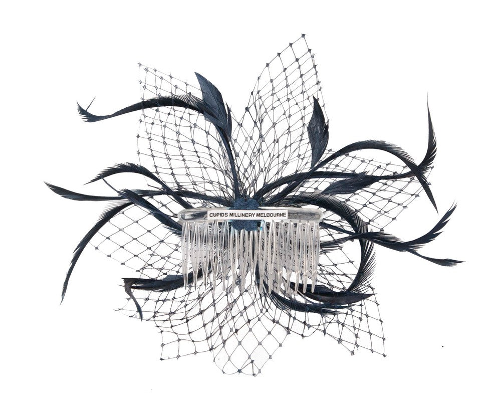Luxe Navy Fascinator Comb - Australian Made