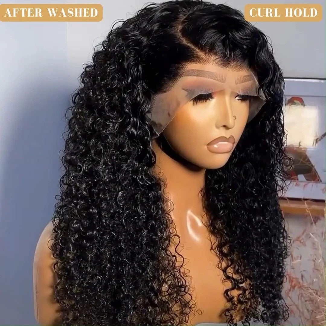 Kinky Curly Wave Wig - Glueless Pre-Plucked Bleached Lace Front 250% Density