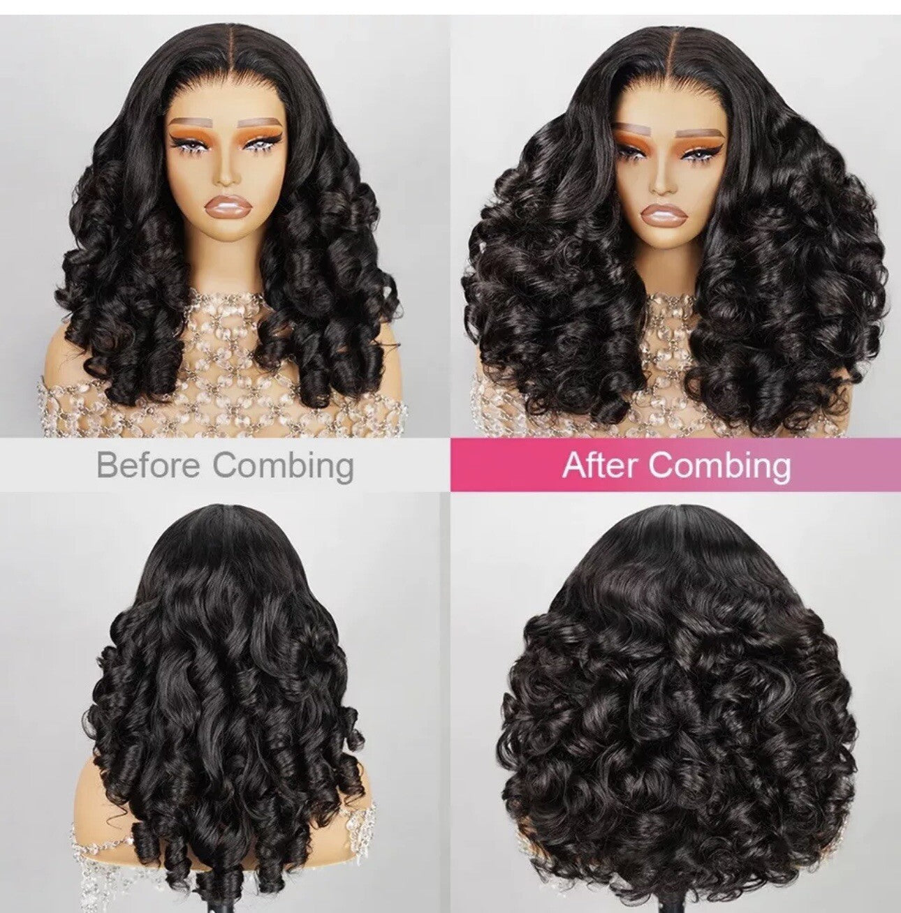 Chic Luxe Hair Full Glueless Wear & Go Bouncy Curly Lace Front Wig | 100% Human Hair
