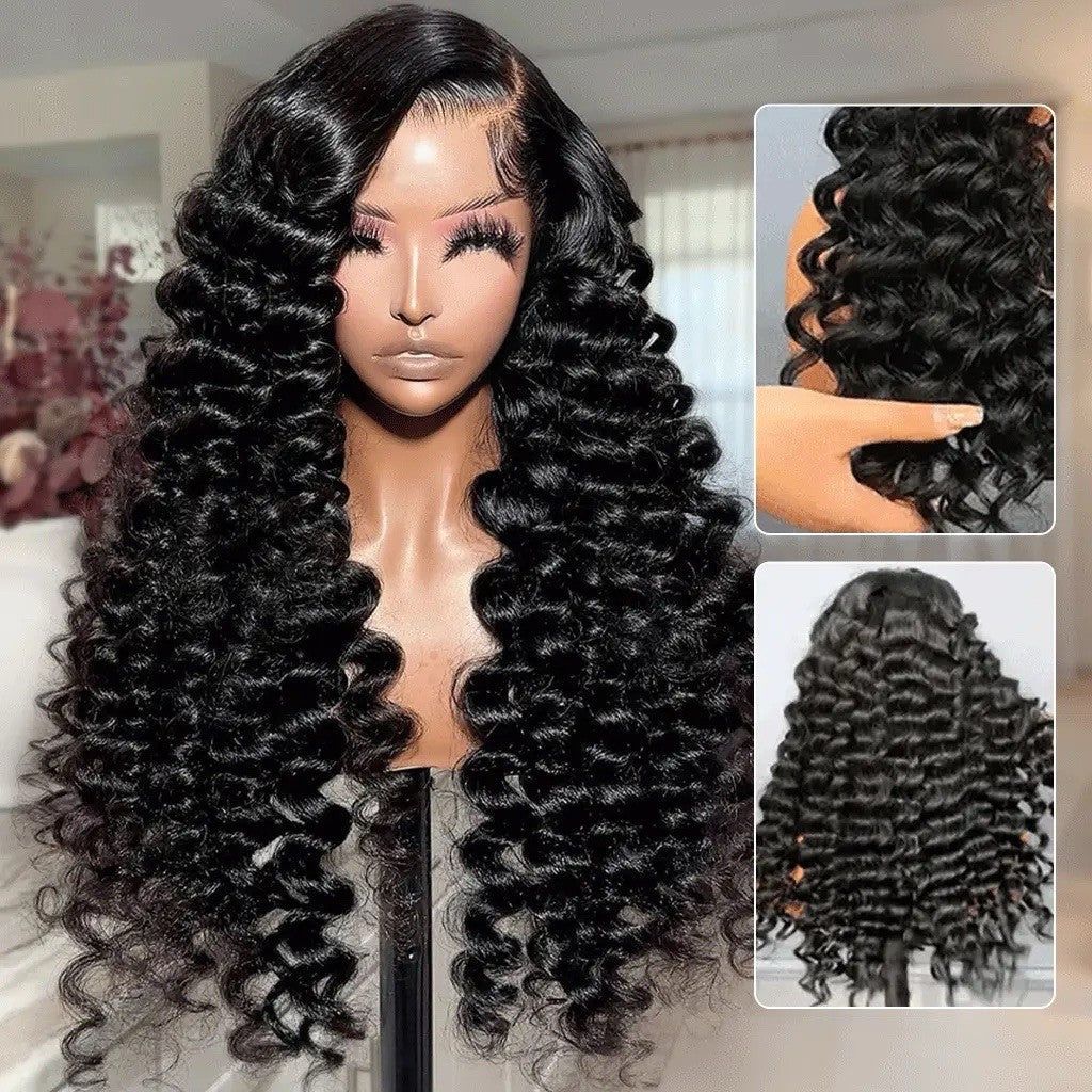 Bouncy Deep Wave Wig - Voluminous Density Ready to Wear Human Hair