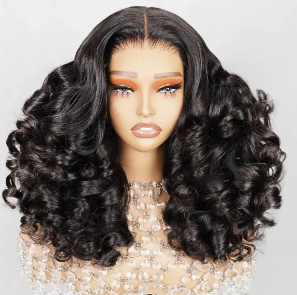 Chic Luxe Hair Full Glueless Wear & Go Bouncy Curly Lace Front Wig | 100% Human Hair