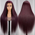 Dark Purple Straight Glueless Wig - Full Lace Front Human Hair
