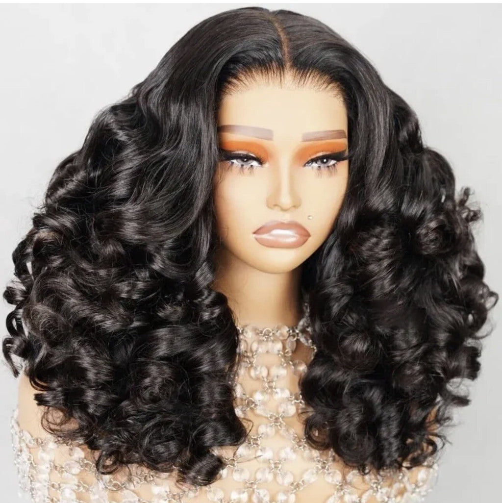 Chic Luxe Hair Full Glueless Wear & Go Bouncy Curly Lace Front Wig | 100% Human Hair