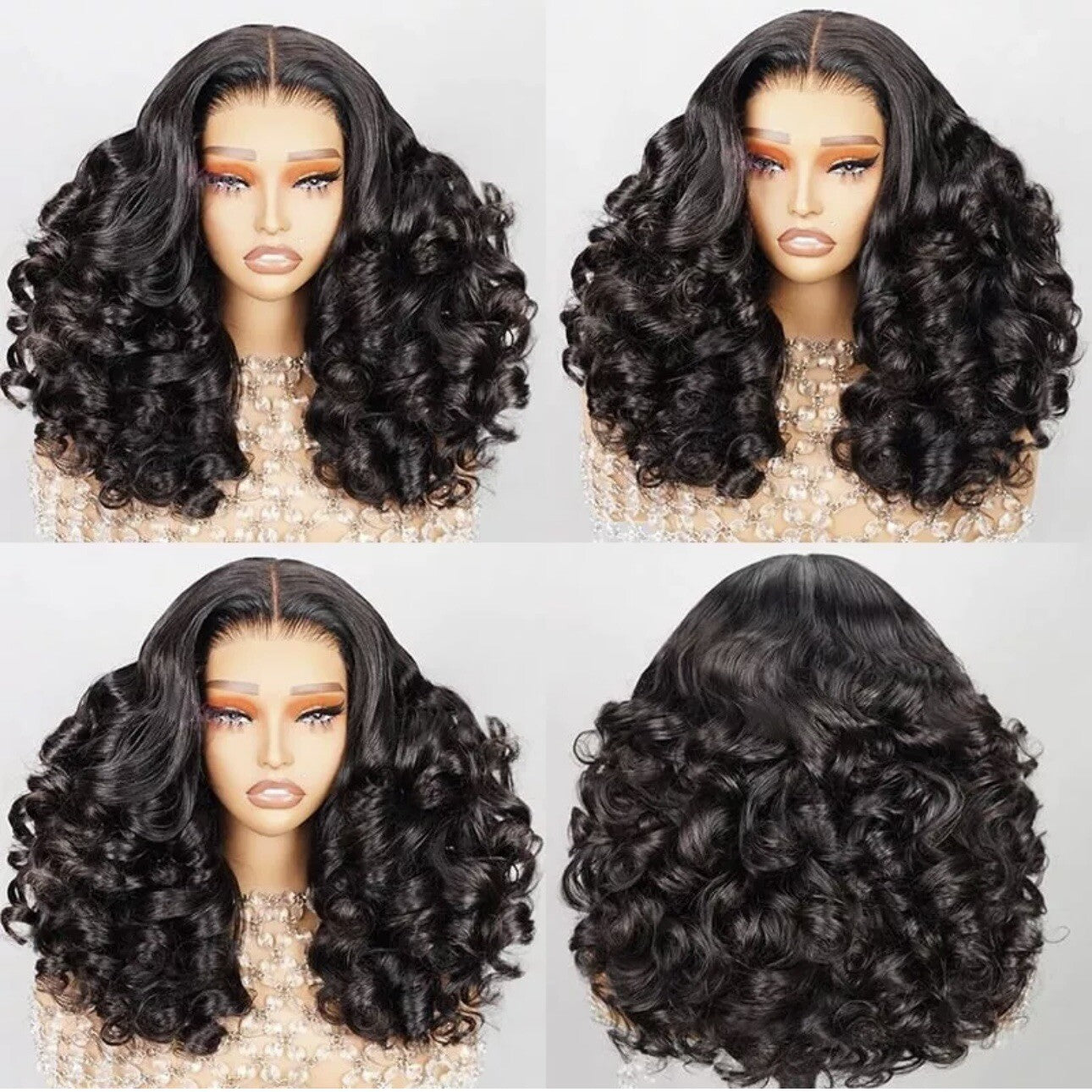 Chic Luxe Hair Full Glueless Wear & Go Bouncy Curly Lace Front Wig | 100% Human Hair