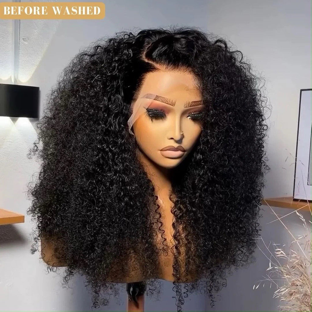 Kinky Curly Wave Wig - Glueless Pre-Plucked Bleached Lace Front 250% Density