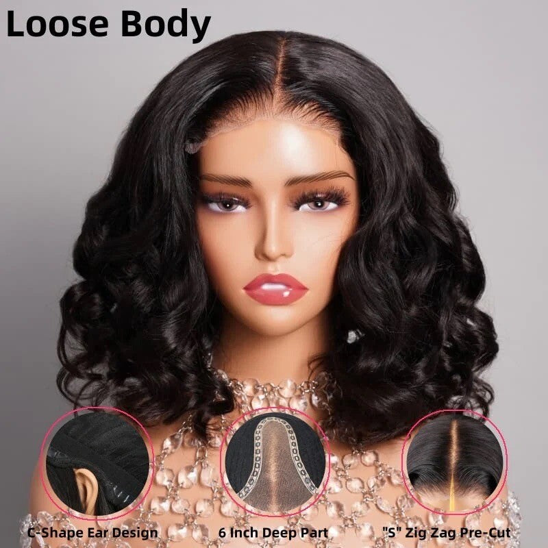 Glueless Wear & Go Curly Short Bob Wig | 250% Density | 100% Human Hair