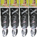 X-Pression Lagos Braid 4 Pack - Pre-Pulled Braiding Hair Extensions (1B Natural Black)