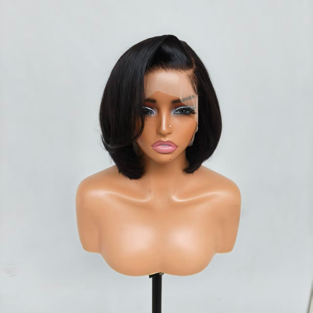 Short Bob Lace Front Wig - Glueless Pre-Styled Human Hair