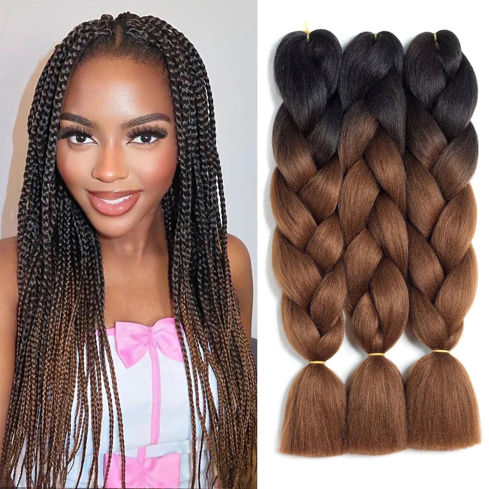 Ombre Jumbo Braiding Hair - Synthetic 24 Inch