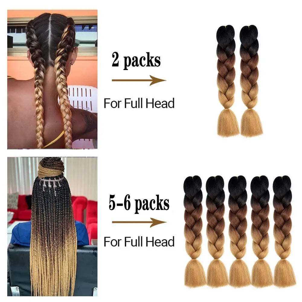 Ombre Jumbo Braiding Hair - Synthetic 24 Inch