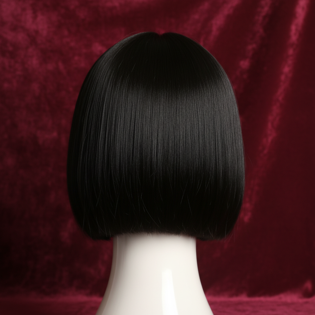 Fringe blunt cut wig - back view