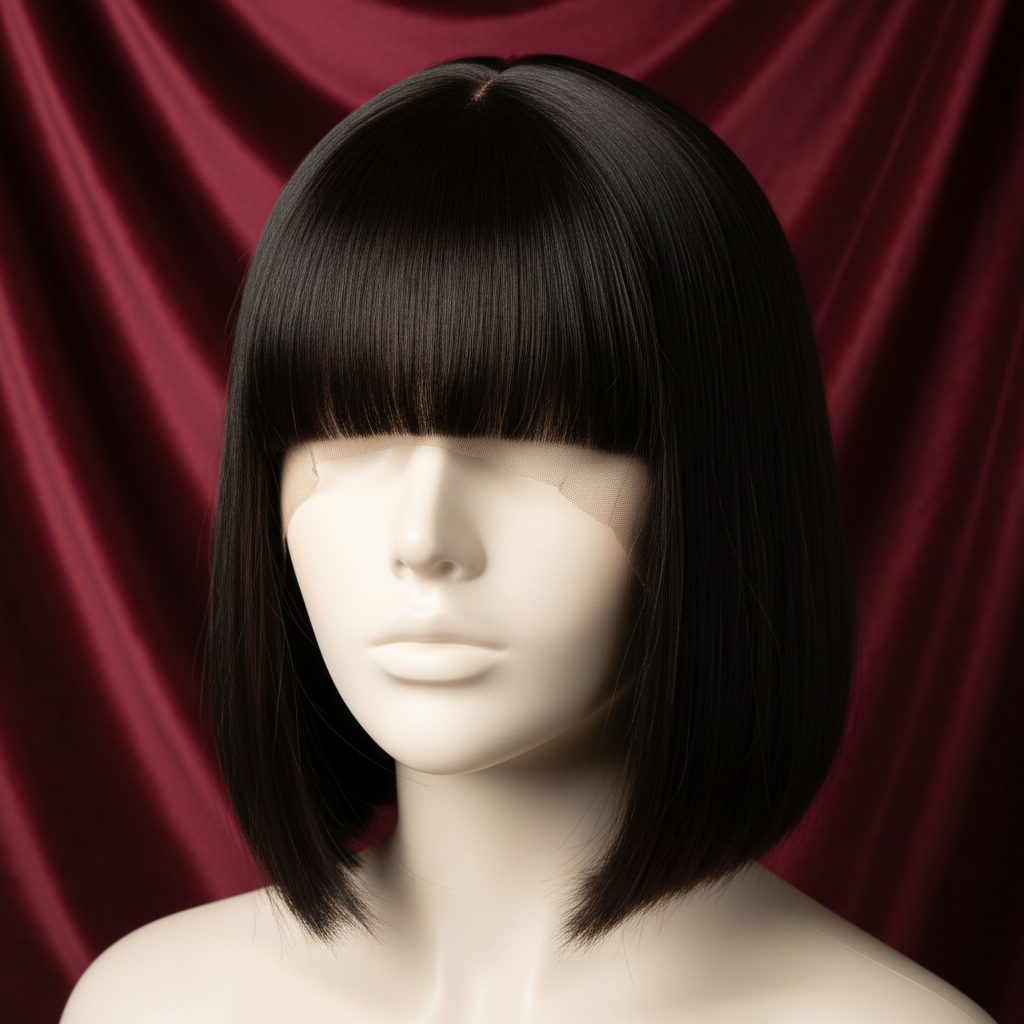Fringe blunt cut wig - front view