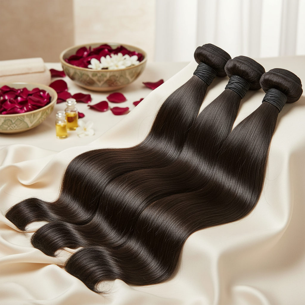Raw Straight Hair Bundles Product Shot